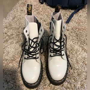 White Platform Lace Up Doc Martins